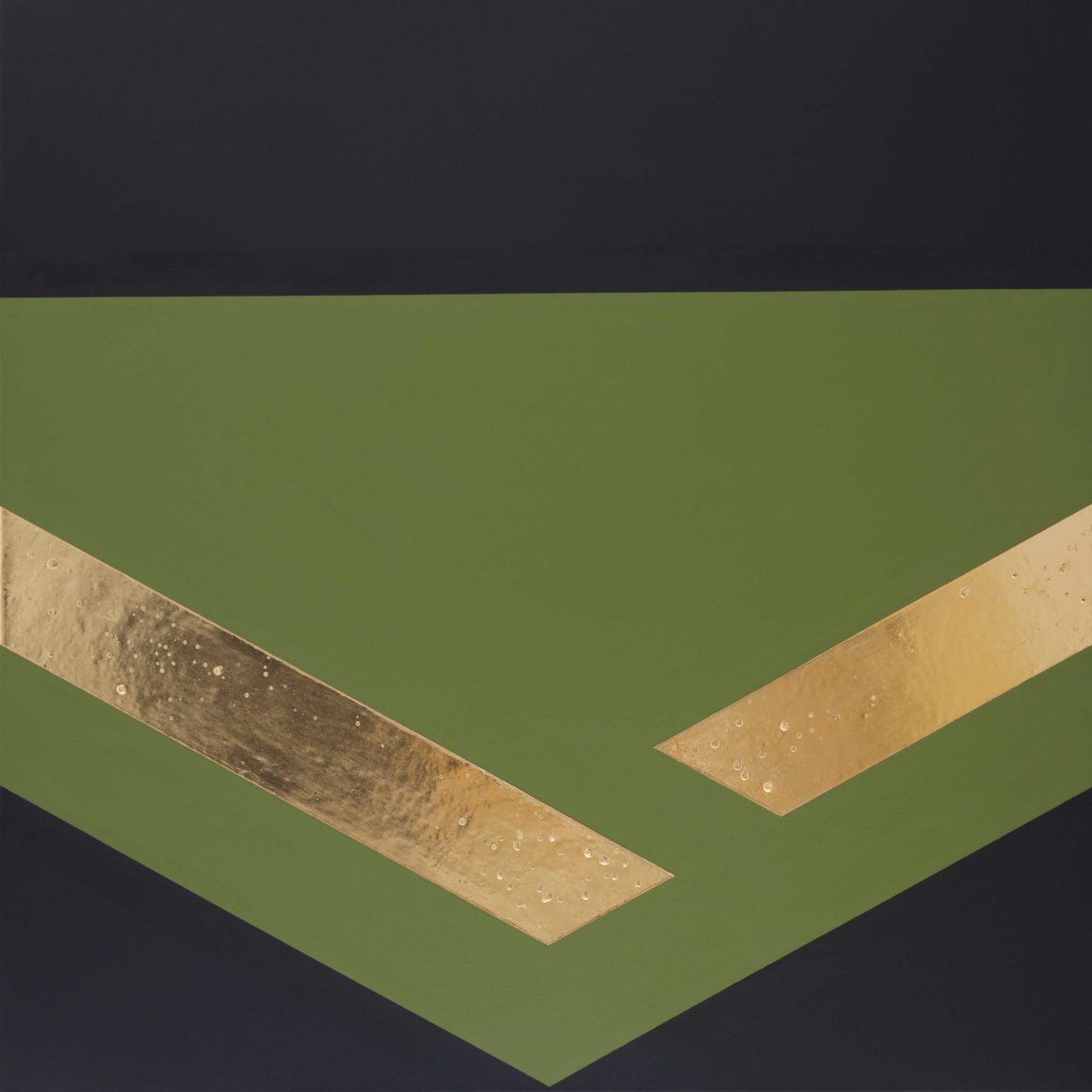 acryl, high polish – poliment gilding, on canvas, platinum gold  23,75 karat, 90×90 2014