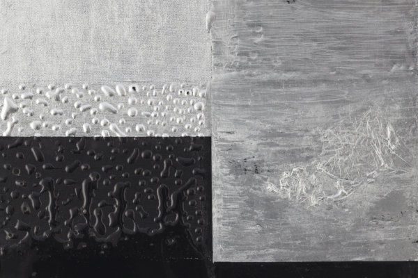 Iceage 1, acryl, imitation silver, on canvas, acrylic glass, 35×50, 2014