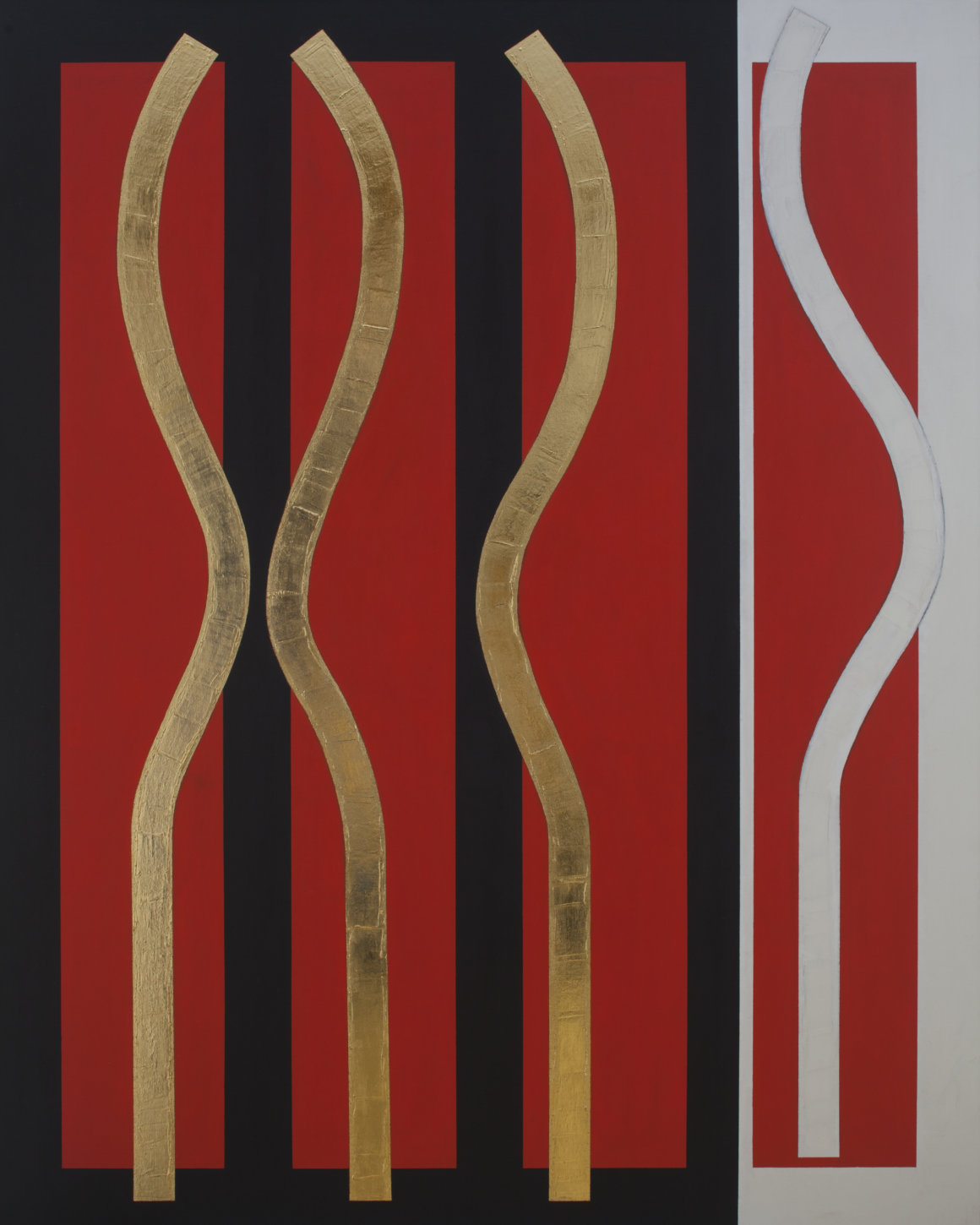 5/3, acryl, high polish gilding, on canvas, pure gold 24 karat, 120×150, 2013