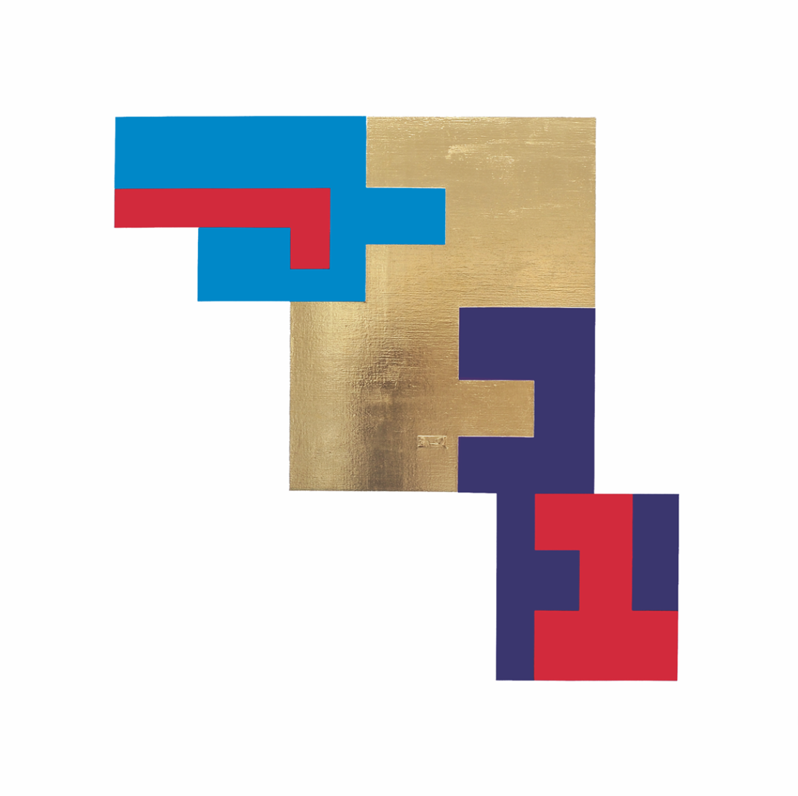 Natfor 10, Acryl & Blattgold, 200x200cm, 2017